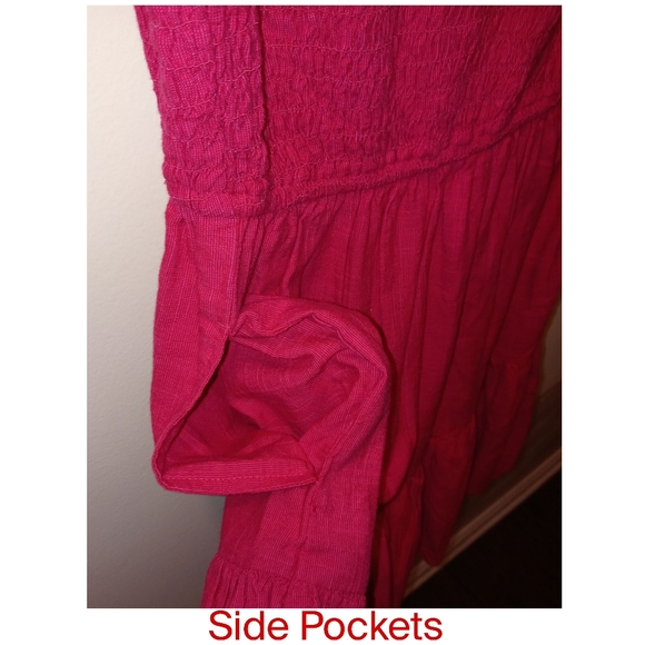 Pink Universal Thread Smocked Ruffle Dress w/ Pockets - Picture 6 of 7